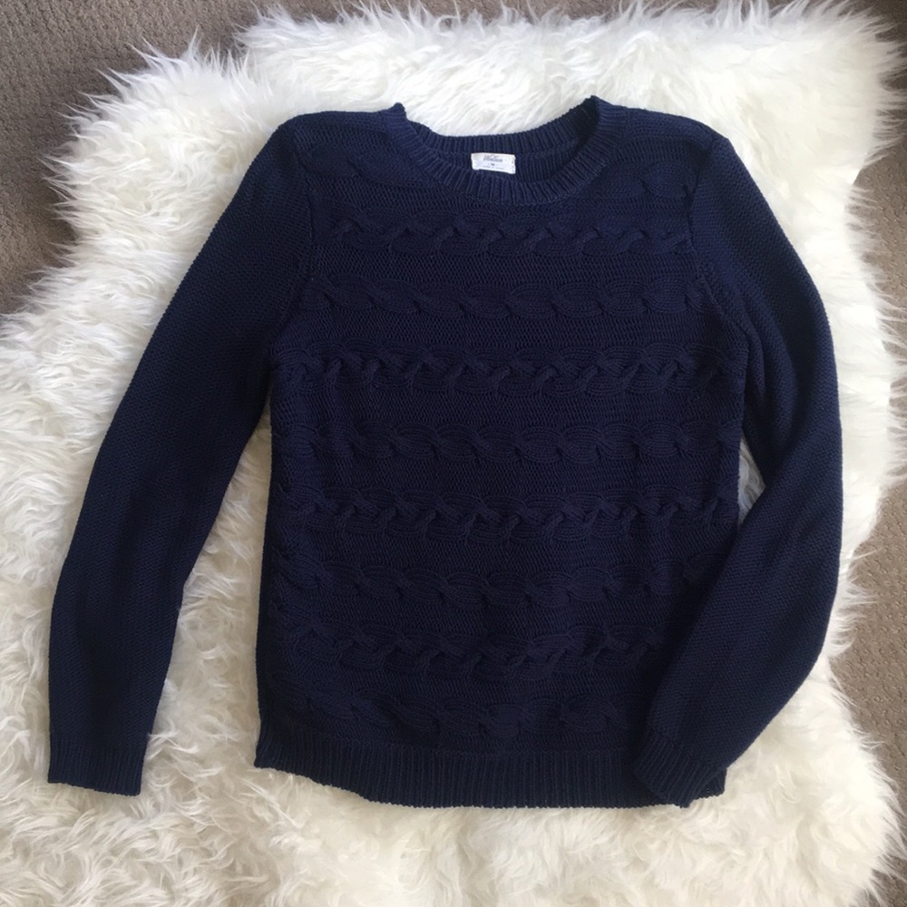 Madewell Wallace Cotton Cable Knit Sweater